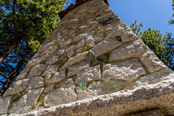 stone chimney with multiple colors