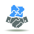 Handshake Puzzle Icon Vector. Partnership Logo. Success Business Finance Deal Sign.