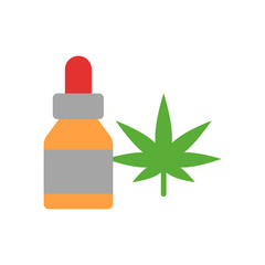 Wall Mural - Marijuana cannabis oil icon. Simple color vector elements of herbal drugs icons for ui and ux, website or mobile application