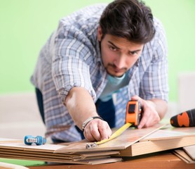 Woodworker working in his workshop