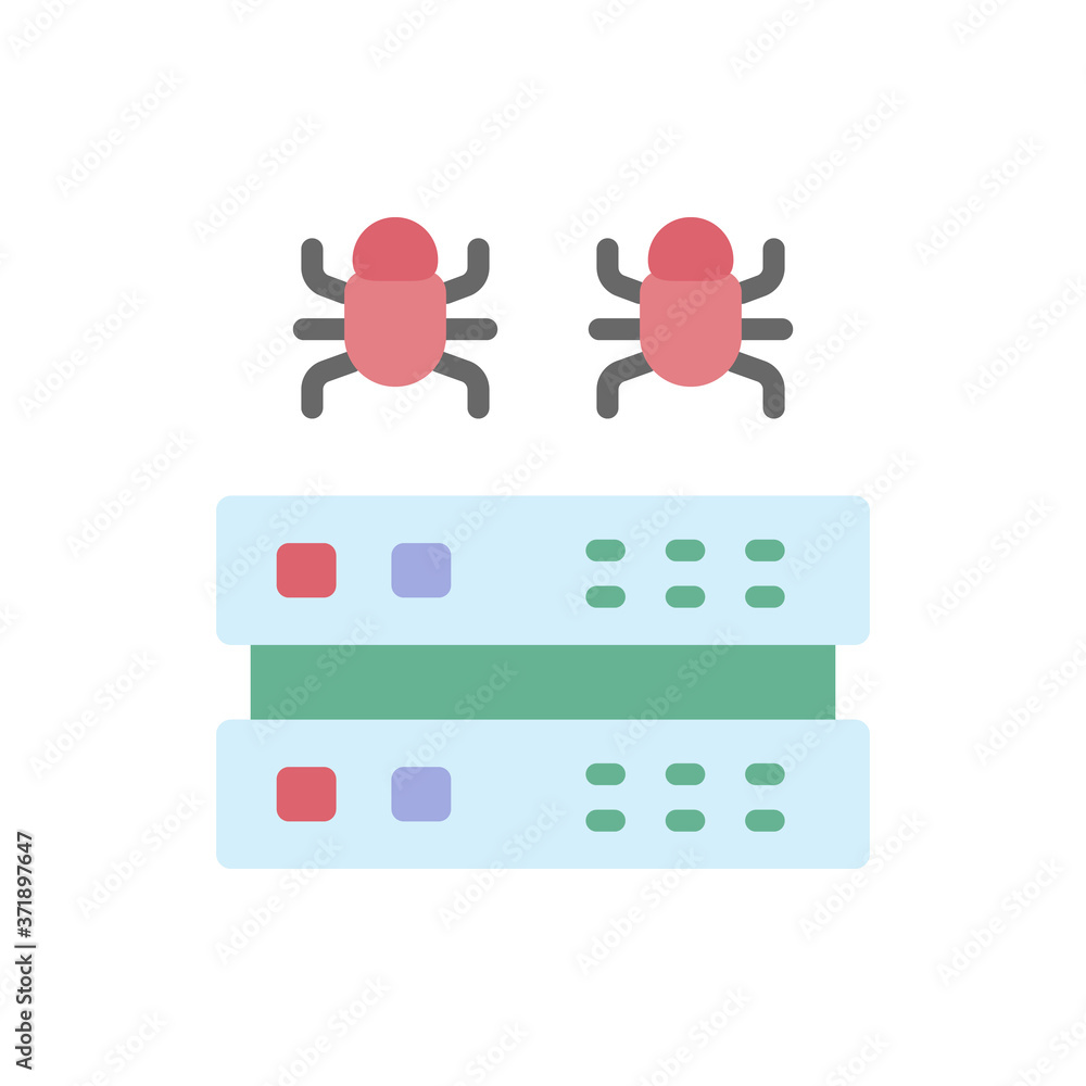 Server cyber attack icon. Simple color vector elements of hacks icons ...