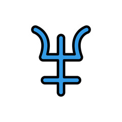 Wall Mural - symbol neptune icon. simple color with outline vector elements of esoteric icons for ui and ux, webs