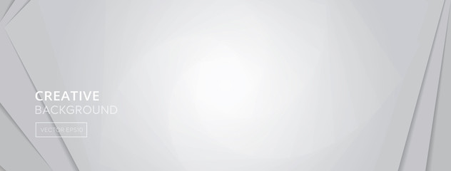 Wall Mural - gradient light gray banner background with empty space for text in the middle