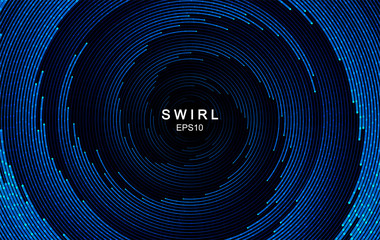 abstract swirl trail or tunnel. rotating sparkling background. vector effect of acceleration, speed,