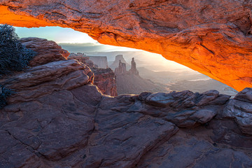 Sticker - Mesa Arch Red at Sunrise Canyonlands National Park Utah USA