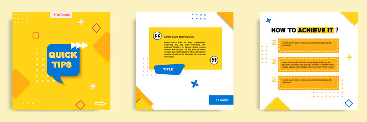social media tutorial, tips, trick, did you know post banner layout template with geometric backgrou