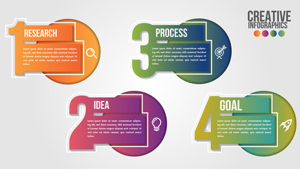 Wall Mural - infographic modern timeline design vector template for business with 4 steps or options illustrate a
