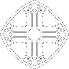 Wall Mural - Rose Window Fig. 18, square 1, base, triangular 2, framework