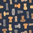 Seamless pattern of wine corks. Vector illustration.