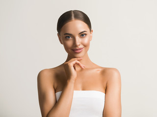Wall Mural - healthy skin woman natural make up beauty face closeup