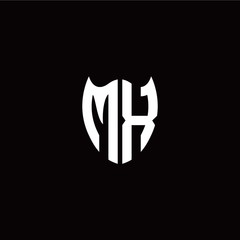 Initial M X letter with shield modern style logo template vector