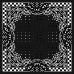 Bandana Paisley Ornament Design with Race Flag