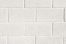 Close Up Of White Painted Concrete Block Wall Background Texture