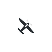 Old Airplane Vector Icon Illustration
