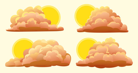 Wall Mural - Set of cartoon clouds