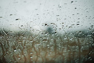 water drops on glass