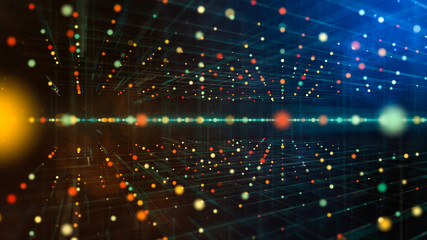 futuristic orbits digital world technology background for future business,iot,world cyber space tech