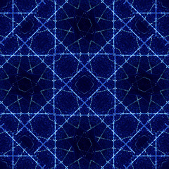 Wall Mural - Dark Blue Geometric Ornate Seamless Mosaic