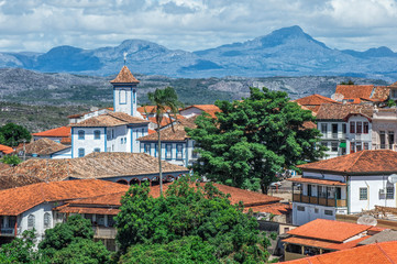 Wall Mural - View over Diamantina and the Nossa Senhora do Amparo Church, Diamantina, Minas Gerais, Brazil