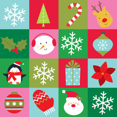 Wall Mural - christmas seamless pattern with christmas icon design