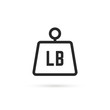 black thin line simple lb. icon