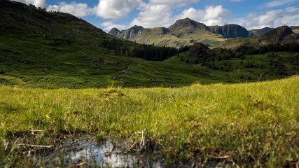 Wall Mural - Aerial of Blea Moss, Blea Tarn near to the Langdales Lake District UK