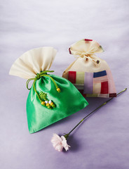 Wall Mural - Korean Traditional lucky bag and carnation.
