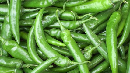 Wall Mural - green chili peppers for food texture