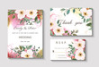 © O.Yu - Modern creative design,  background marble texture with flowers. Wedding invitation.  Alcohol ink. Vector illustration.