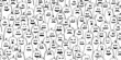 © Kristina - Halloween seamless pattern with pumpkins and ghosts. Black and white