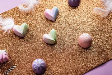 Wall Mural - Chocolate candies set top view