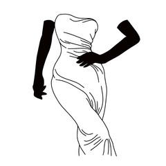 vector hand drawn illustration with invisible woman isolated. creative tattoo artwork. template for 
