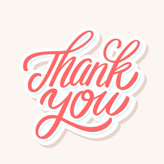 Sticker - Thank you. Vector lettering card.