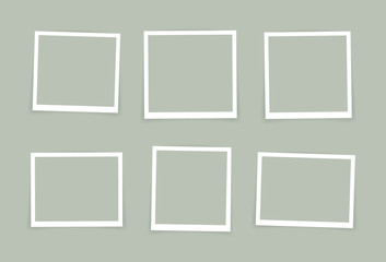 Wall Mural - vector photo frame mockup design. super set photo frame isolated on pastel color background. vector 