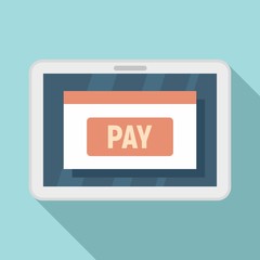 Poster - Tablet pay digital wallet icon. Flat illustration of tablet pay digital wallet vector icon for web design