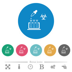 Poster - Biological experiment flat round icons