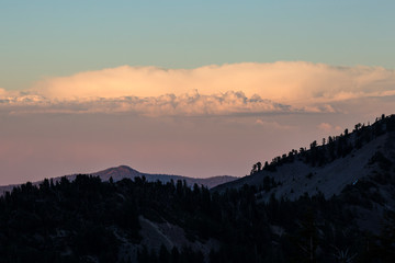 Wall Mural - beautiful landscape view of the sunset in lassen volcanic national park (california).