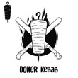 Doner kebab poster. Hand drawn vector illustration set.