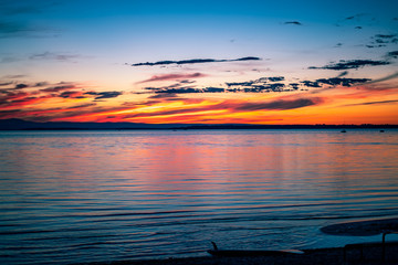 sunset over the lake