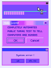 Old User Interface Elements, Retro Message Box With Buttons. Vaporwave And Retrowave Style Aesthetics.