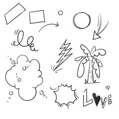 Wall Mural - hand drawn doodle element illustration vector isolated