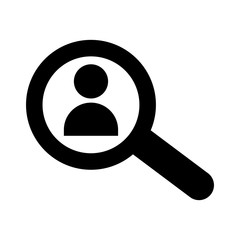 Poster - avatar user in magnifying glass silhouette style icon