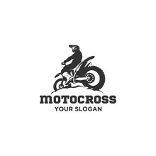 Motocross  Silhouette  Logo Vector