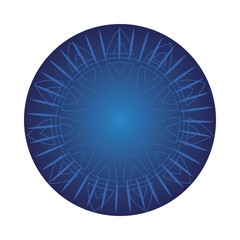 mandala on blue circle vector design