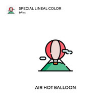 Air Hot Balloon Special Lineal Color Icon.Air Hot Balloon Icons For Your Business Project