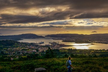 Wall Mural - Ferrol Estuary View from Coto do Rei Fene Galicia