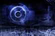 © Digital technology  - Abstract blue futuristic future background.Digital tech concept.