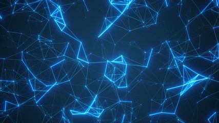 Wall Mural - blue data network animation video
