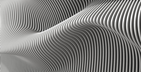 Wall Mural - 3d abstract render of  concrete parametric pattern.