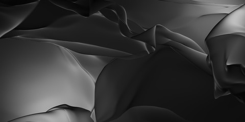 Wall Mural - liquid black smooth material 3d rendering background texture illustration